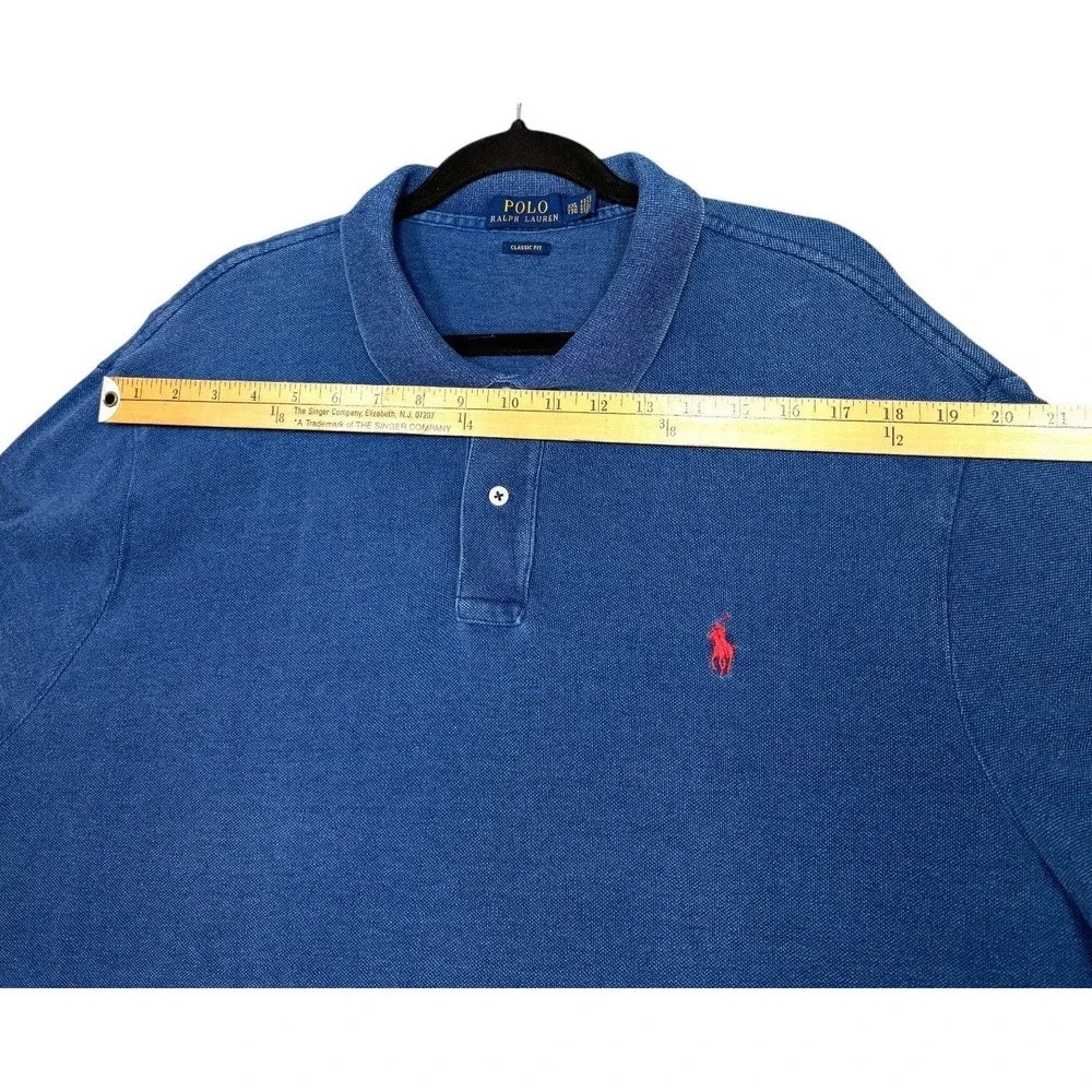 Polo Ralph Lauren Classic Fit Polo Shirt‎ Mens XXL Blue Cotton Short Sleeve